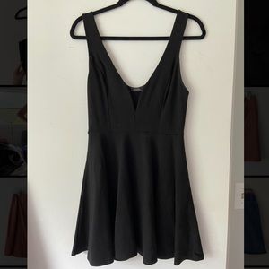 Deep V Black Dress